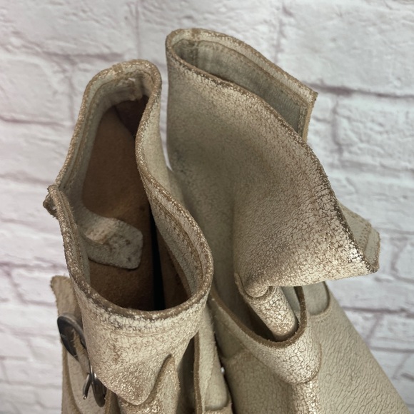 Frye Crackle White Leather Veronica Short Bootie Size 7.5 - Picture 7 of 9